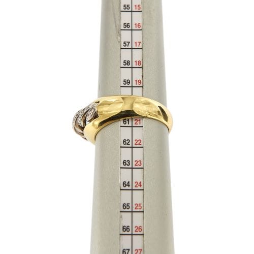 Bague 66 Bague bandeau deux ors 18 ct à diamants 58 Facettes 21797