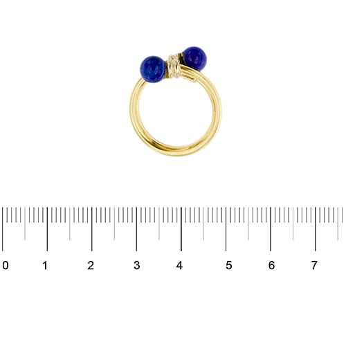 Bague Bague contrarié ouverte en or jaune 18 ct et lapis-lazuli 58 Facettes 28744