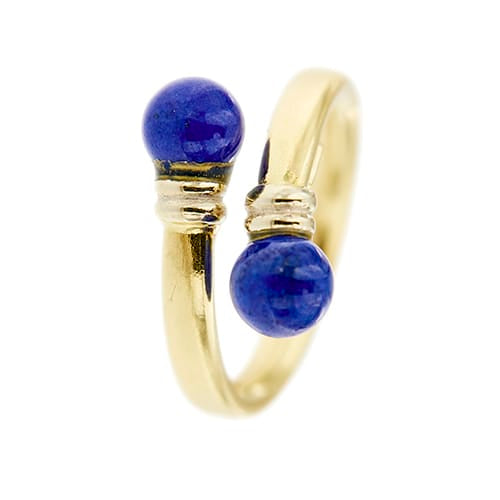 Bague Bague contrarié ouverte en or jaune 18 ct et lapis-lazuli 58 Facettes 28744