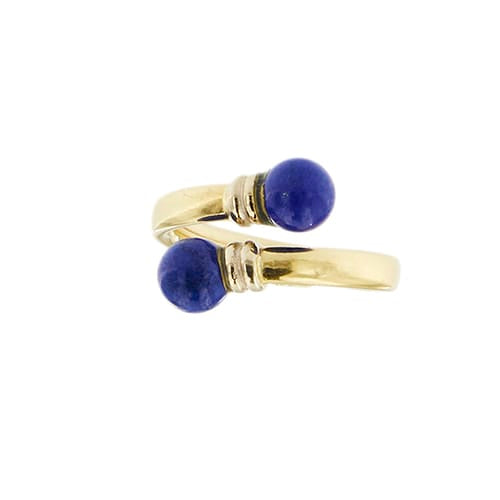 Bague Bague contrarié ouverte en or jaune 18 ct et lapis-lazuli 58 Facettes 28744