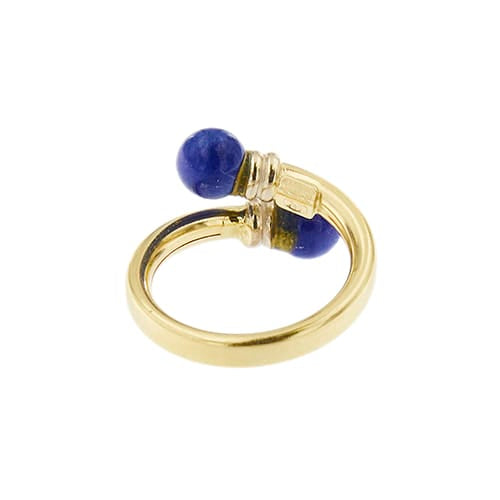 Bague Bague contrarié ouverte en or jaune 18 ct et lapis-lazuli 58 Facettes 28744