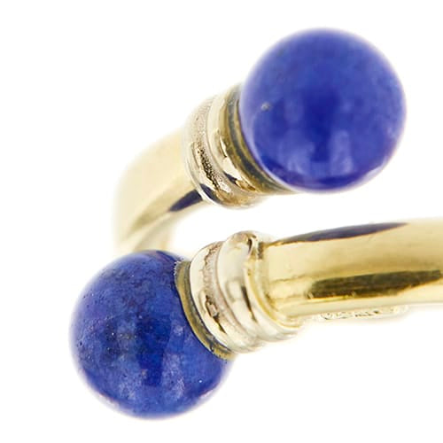 Bague Bague contrarié ouverte en or jaune 18 ct et lapis-lazuli 58 Facettes 28744