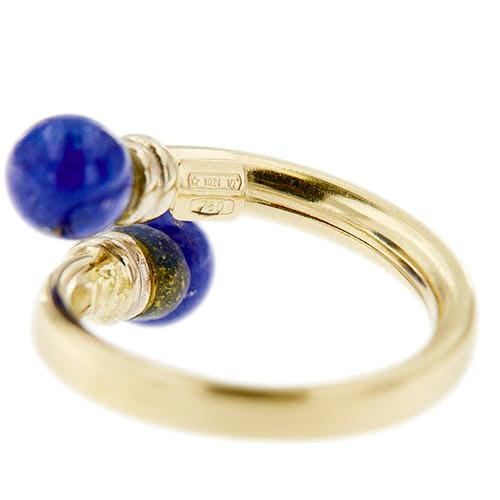 Bague Bague contrarié ouverte en or jaune 18 ct et lapis-lazuli 58 Facettes 28744