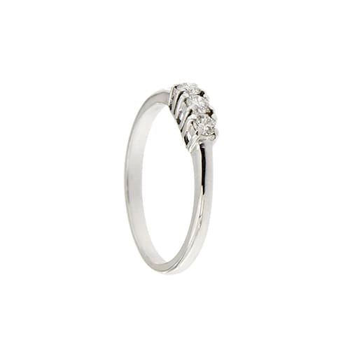 Bague 55 Bague trilogie - Bague en or blanc 18 ct et diamants 0,18 ct 58 Facettes 22500
