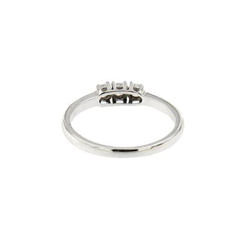 Bague 55 Bague trilogie - Bague en or blanc 18 ct et diamants 0,18 ct 58 Facettes 22500