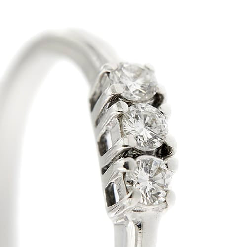 Bague 55 Bague trilogie - Bague en or blanc 18 ct et diamants 0,18 ct 58 Facettes 22500