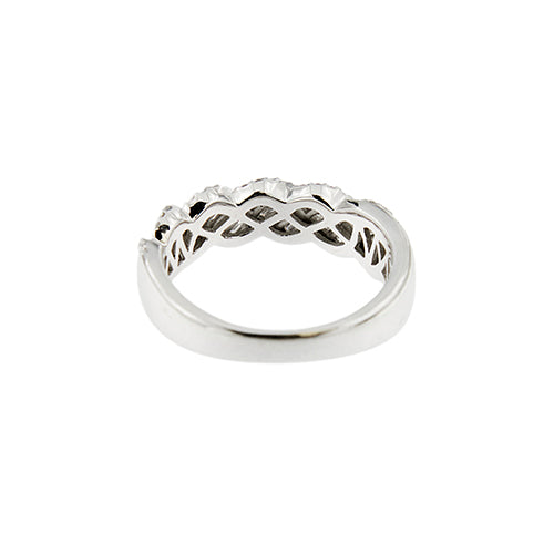 Bague 55 Bague rivière ondulée - Diamants 1,00 ct en or blanc 18 ct 58 Facettes 37816