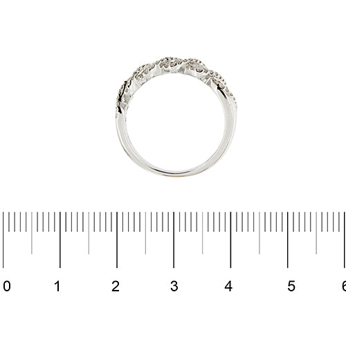 Bague 55 Bague rivière ondulée - Diamants 1,00 ct en or blanc 18 ct 58 Facettes 37816