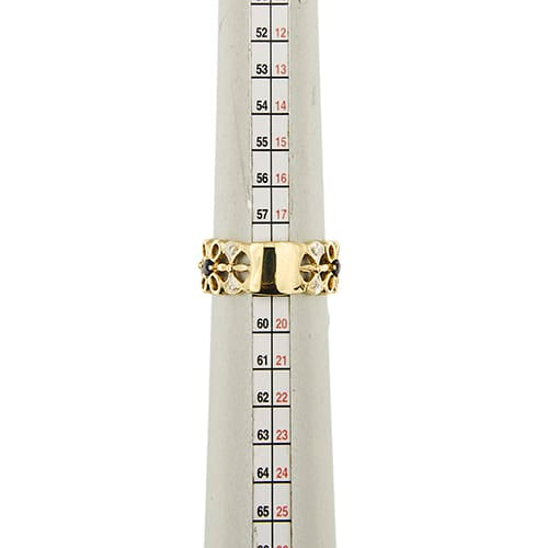Bague Bague bandeau - or jaune 18 ct, saphirs et diamants 58 Facettes 35044