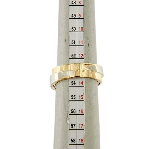 Bague 53 Bague jonc à diamants en or jaune et or blanc 18 ct 58 Facettes 35066