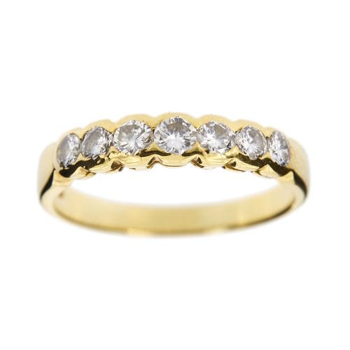 Bague 55 Bague rivière - Diamants 0,58 ct en or jaune 18 ct 58 Facettes 14984