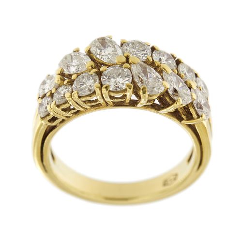 Bague 52 Bague rivière - Bague en or jaune 18 ct et diamants 2,24 ct 58 Facettes 27730