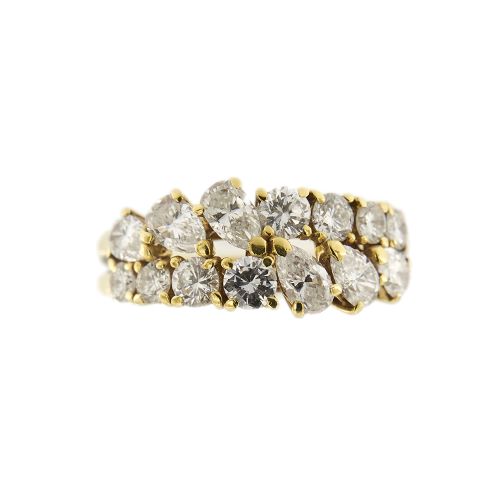 Bague 52 Bague rivière - Bague en or jaune 18 ct et diamants 2,24 ct 58 Facettes 27730