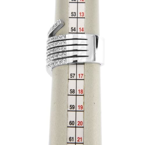 Bague 56 Bague bandeau en or blanc 18 ct et diamants 58 Facettes 20844