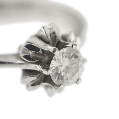Bague Bague solitaire fleur - Diamant 0,29 ct en or blanc 18 kt 58 Facettes 28714