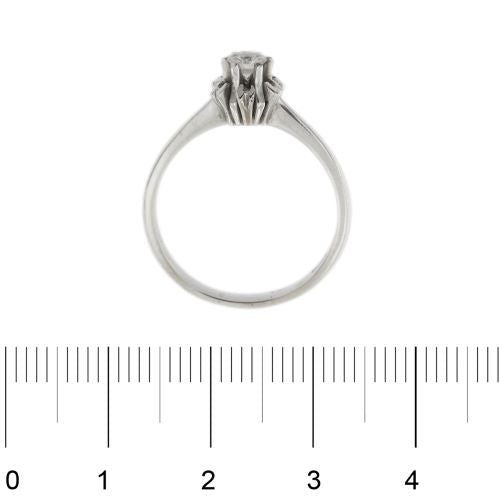 Bague Bague solitaire fleur - Diamant 0,29 ct en or blanc 18 kt 58 Facettes 28714