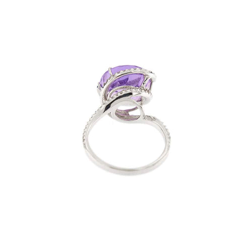 Bague Bague - Améthyste et diamants en or blanc 18 ct 58 Facettes 29850