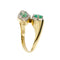 Bague 58 Bague contrarié double losange en or jaune et or blanc 18 ct, diamants et émeraudes 58 Facettes 26976
