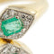 Bague 58 Bague contrarié double losange en or jaune et or blanc 18 ct, diamants et émeraudes 58 Facettes 26976