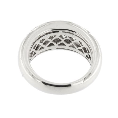 Bague 53 Bague jonc bombée en or blanc 18 ct sertie de diamants 58 Facettes 34509