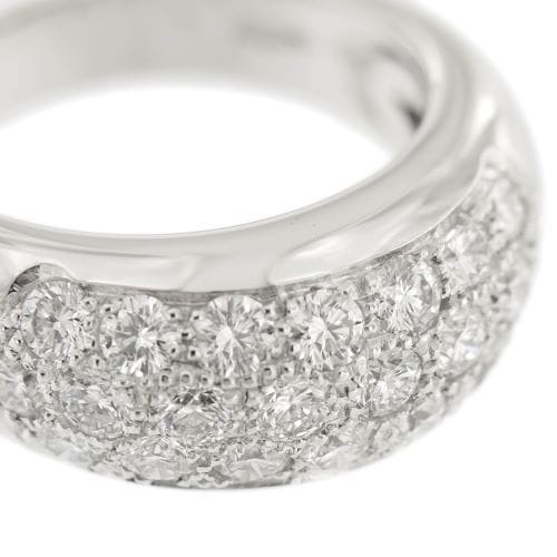Bague 53 Bague jonc bombée en or blanc 18 ct sertie de diamants 58 Facettes 34509