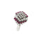 Bague 53 Bague hexagonale - Rubis et diamants en or blanc 18 ct 58 Facettes 40602