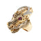 Bague 56 Roberto Coin - Bague dragon en or rose et or blanc avec diamants et rubis 58 Facettes 39051
