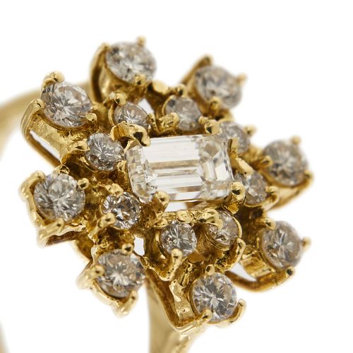 Bague Bague fleur - Diamants en or jaune 18 ct 58 Facettes 25381