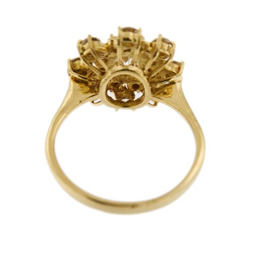 Bague Bague fleur - Diamants en or jaune 18 ct 58 Facettes 25381