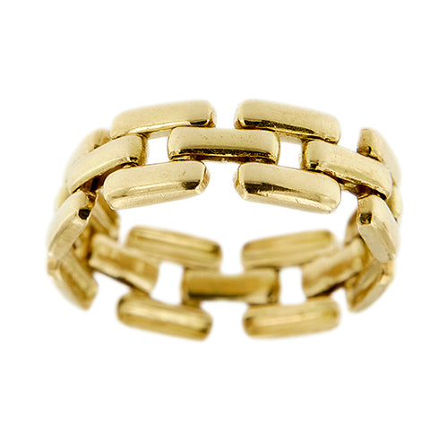 Bague 55 Bague maille panthère en or jaune 18 ct 58 Facettes 36256