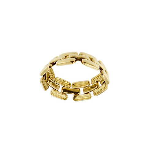 Bague 55 Bague maille panthère en or jaune 18 ct 58 Facettes 36256