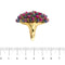 Bague 57 Bague bandeau ovale bombée en or jaune 18 ct avec rubis, saphirs et émeraudes 58 Facettes 34063