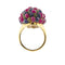 Bague 57 Bague bandeau ovale bombée en or jaune 18 ct avec rubis, saphirs et émeraudes 58 Facettes 34063