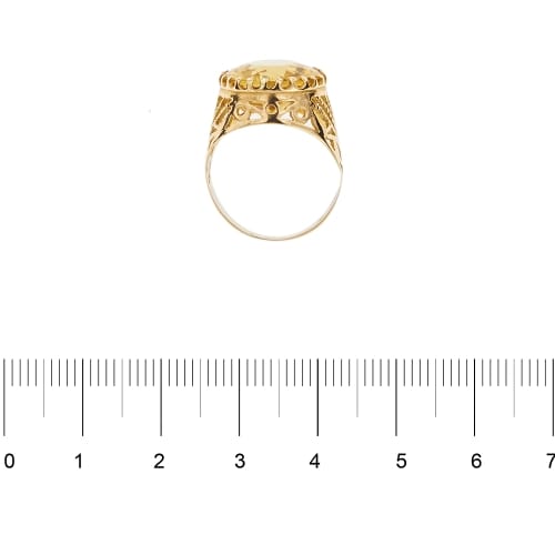 Bague 54 Bague petit doigt - Citrine en or rose 18 ct 58 Facettes 32407