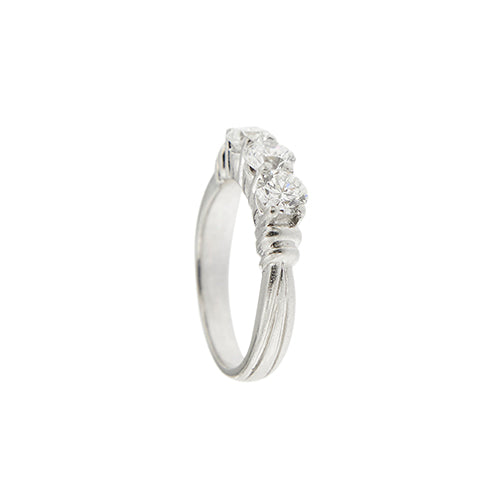 Bague 51 Bague trilogy - 3 diamants taille brillant en platine 950 58 Facettes 40622