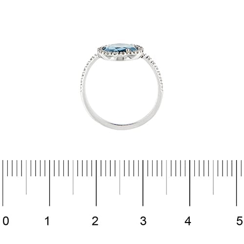 Bague 54 Bague en or blanc 18 ct avec topaze et diamants 58 Facettes 32814