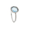 Bague 54 Bague en or blanc 18 ct avec topaze et diamants 58 Facettes 32814