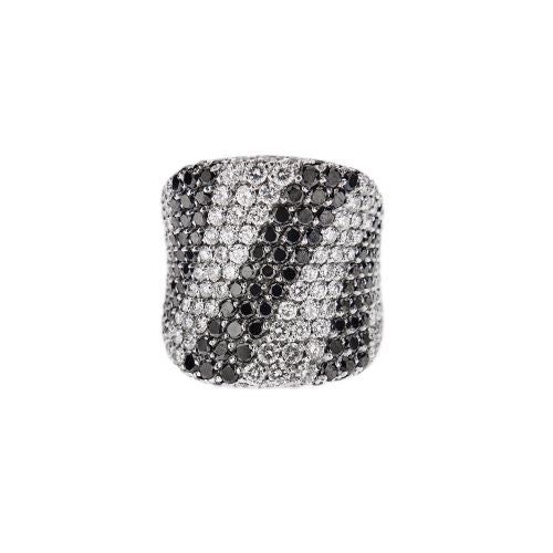 Bague 55 Bague bandeau - Diamants en or blanc 18 ct 58 Facettes 25639