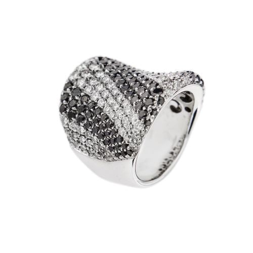 Bague 55 Bague bandeau - Diamants en or blanc 18 ct 58 Facettes 25639