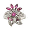 Bague Bague bouquet - Rubis et diamants en or blanc 18 ct 58 Facettes 35243
