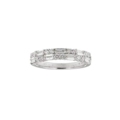 Bague 62 Bague rivière - Anneau en or blanc 18 ct et diamants 0,91 ct 58 Facettes 9690