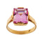 Bague Bague - Saphir rose synthétique rectangulaire 5,50 ct en or rose 18 ct 58 Facettes 36848