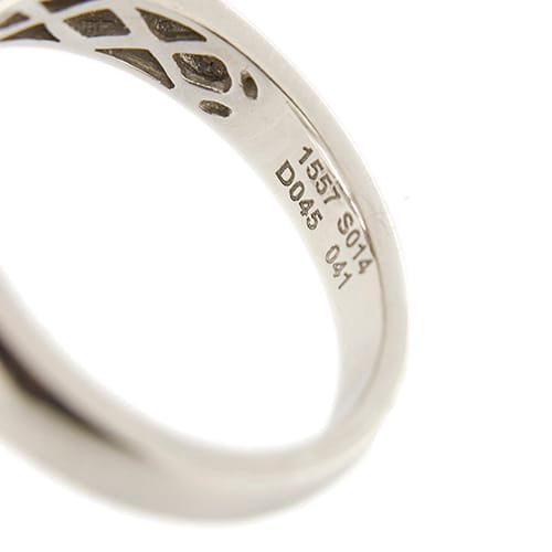 Bague 53 Bague bouquet - Bague en or blanc 18 ct avec perle et diamants 58 Facettes 30439