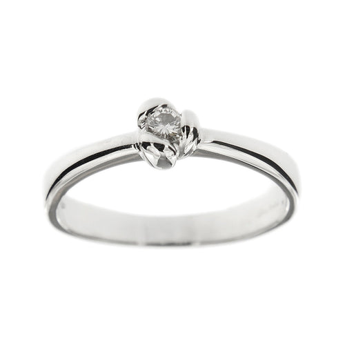 Bague Salvini - Bague solitaire en or blanc 18 ct avec diamant 0,10 ct 58 Facettes 29529