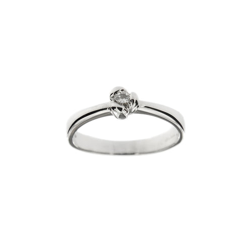 Bague Salvini - Bague solitaire en or blanc 18 ct avec diamant 0,10 ct 58 Facettes 29529