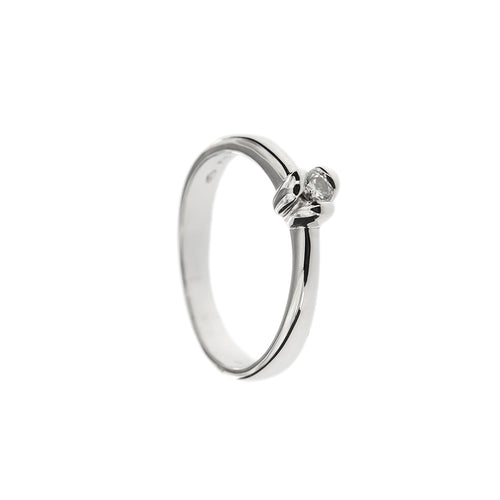 Bague Salvini - Bague solitaire en or blanc 18 ct avec diamant 0,10 ct 58 Facettes 29529