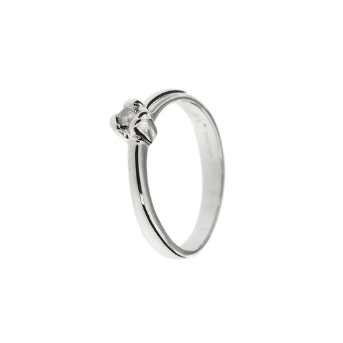 Bague Salvini - Bague solitaire en or blanc 18 ct avec diamant 0,10 ct 58 Facettes 29529