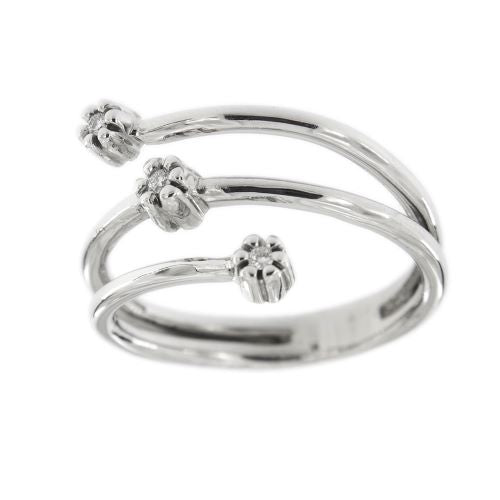 Bague 55 Bague contrariée - Or blanc 18 ct et diamants 58 Facettes 27557