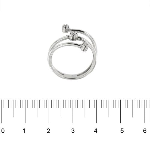 Bague 55 Bague contrariée - Or blanc 18 ct et diamants 58 Facettes 27557