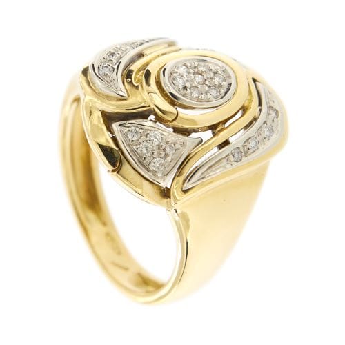 Bague Bague - Or jaune 18 carats et or blanc, diamants 58 Facettes 33599
